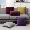 decorUhome Chenille Soft Throw Pillow Covers 12x20 Set of 2, Lumbar Velvet Farmhouse Neutral Decorative Euro Pillow Covers with Stitched Edge for Couch Sofa Bed Home Decor, Rhododendron by CozyNest Decor