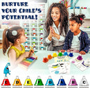 MINIARTIS Desk Bells for Kids | Educational Music Toys for Toddlers 8 Notes Colorful Hand Bells Set | Kids Musical Instrument with 15 Songbook | Great Birthday Gift for Children by TinyTreasures Baby Boutique