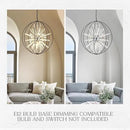 31.5" Black Chrome 16-Light Globe Sputnik Chandelier Modern Adjustable Hanging Ceiling Glass Tube Pendant Light Fixture for Entryway Foyer Stairway Dining Living Room Hallway by CozyNest Decor