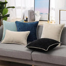 decorUhome Chenille Soft Throw Pillow Covers 26x26 Set of 2, Farmhouse Velvet Neutral Decorative Euro Pillow Covers with Stitched Edge for Couch Sofa Bed Home Decor, Black by CozyNest Decor