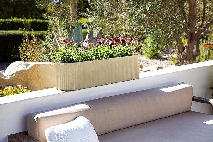 Veradek Demi Series Window Box Planter - Long Planter Box for Windowsill/Balcony | Durable Plastic-Stone Composite Material | Modern Décor for Flowers/Herbs, photo 4 of 9