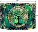 Delur Tree of Life Tapestry Green Nature Bohemian Mandala Spiritual Tapestry Wall Hanging Mystical Landscape Hippie Psychedelic Headboard for Bedroom Living Room Home Decor (59.1" x 78.7") by CozyNest Decor