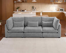 Oversized Modular Sofa, Extra Deep Cloud Chenille Sectional Couch with Ottoman Chaise, Fluffy Chenille 3 Seater Sofa for Living Room, Villa (Basic 3 Seater, Chenille Grey)