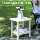 Outdoor Side Table - 2-Tier Storage All Weather Outdoor End Table for Patio - HDPE Morden Easy Maintenance Adirondack Side Table for Pool Porch Balcony Garden Lawn Backyard Outside Indoor by GreenHaven Gardens