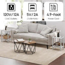 TUTOTAK End Table with Charging Station, Small Side Table with Outlets, Nightstand Bedside Table, 2-Tier Storage Shelf for Small Space, Living Room, Bedroom, Marble White TB01BMW040 by CozyNest Decor