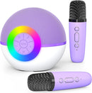 Mgaolo Mini Karaoke Machine for Kids Adults,Portable Bluetooth Speaker with 2 Wireless Microphones,Gift Toys with MP3 Player for Boys Girls 3-12 Year Old Birthday Family Home Party Present (Purple) by TinyTreasures Baby Boutique