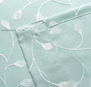 MIUCO Floral Embroidery Semi Sheer Curtains Faux Linen Grommet Panels for Living Room 52 x 84 Inch 2 Panels Set, Subtle Green by CozyNest Decor