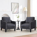 Accent Chair for Living Room, Mid Century Modern Reading Chair for Bedroom, Upholstered Armchair with Side Pockets, Comfy Single Sofa Side Chair for Office, Apartment, Small Room, Dark Grey by CozyNest Decor