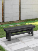 HDPE Outdoor Bench, 55" Patio Bench Outdoor Furniture, Poly Lumber Adirondack Benches, Fade-Resistant HDPE Garden Backless Benches for Park, Poolside, Garden, Porch, Obsidian by CozyNest Decor