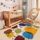 STARUIA Art Bedroom Rug, 4'x6' Machine Washable Kids Rug for Playroom, Paint Splash Rainbow Area Rugs for Classroom, Soft Colorful Living Room Rugs Throw Play Mat for Nursery Office Preschool by CozyNest Decor