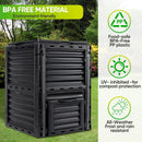 F2C Garden Compost Bin from BPA Free Material -80 Gallon(300 L) Large Compost Bin Aerating Outdoor Compost Box Easy Assembling, Lightweight, Fast Creation of Fertile Soil, Black by GreenHaven Gardens