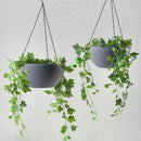 WOUSIWER 13 inch 2 Pack Large Hanging Planters for Indoor Outdoor Plants with Drainage Holes and Chain, Round Hanging Flower Pots for Garden Home Porch Decor, Grey Speckles by GreenHaven Gardens
