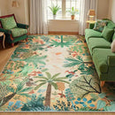 LIVEBOX Boho Jungle Animal Print 5 x 7 Area Rugs for Living Room, Soft Yellow Rug for Bedroom, Non-Slip Machine Washable Rugs for Dining Room Office, Kids Rugs for Playroom Sun Rug for Nursery Room by CozyNest Decor