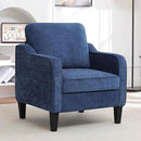 Accent Chair for Living Room, Mid Century Modern Reading Chair for Bedroom, Upholstered Armchair with Side Pockets, Comfy Single Sofa Side Chair for Office, Apartment, Small Room, Blue by CozyNest Decor