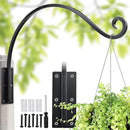 Heavy Duty Plant Hanger Bracket (22"/Black) Outdoor Hand-Forged Hanging Plant Bracket Durable and Stable Bird Feeder Hanger by GreenHaven Gardens