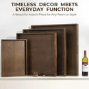Axeman Wooden Serving Tray with Wood Handles|Ottoman Tray for Breakfast, Bed, Couch|17x12in Ash Wood Coffee Table Trays|Food Drinks Decorative Storage Boards for Ottoman Kitchen, Walnut by CozyNest Decor