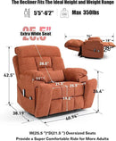 Oversized Lazy Boy Recliner Chair, 4 Motor Recliner with Power Headrest and Lumbar, Nursing Lift Chair with Vibrating Massage and Heated Seat by CozyNest Decor