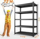 REIBII 72'' Storage Shelves 2050LBS Garage Shelving Heavy Duty 5-Tier Metal Shelving Adjustable Garage Shelves for Storage,Basement, Warehouse,72" H*31.5" W*16.5" D, 2PC by GreenHaven Gardens