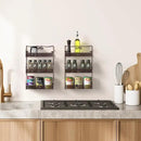 Deco Brothers 3 Tier Wall Mounted Spice Rack, 2 Pack, Bronze by CozyNest Decor