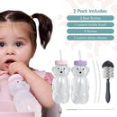 Honey Bear Straw Cup for Babies, 8oz Honey BearCup with Bottle Brush, 2-Pack Improved Lid Therapy Learning Honeybear Straw Cup for Baby, Cherry Blossom & Unicorn by TinyTreasures Baby Boutique