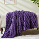 NEWCOSPLAY Super Soft King Blanket Purple Premium Silky Flannel Fleece 3D Clouds Stylish Jacquard Lightweight Bed Blanket All Season Use 350GSM (Purple, King(90"x110")) by CozyNest Decor