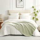 Snuggle Sac Sage Green Bedding Blanket Twin Size for Bed and Sofa, Reversible Super Soft Warm Cozy Knit Blankets Fuzzy Plush, Ombre Green, 60x80 inches by TinyTreasures Baby Boutique