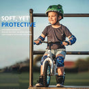 Soft-Style Kids Knee and Elbow Pads with Bike Gloves, Flexible Impact-Resistant Gear for Ages 2-11, Designed for Balance Bikes, Roller-Skating, and Skateboarding by TinyTreasures Baby Boutique