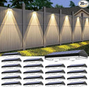 Solar Fence Lights ,RGB & Warm White & 6 Colors Lens LED Dusk to Dawn Deck Light, Fence Solar Lights Outdoor Waterproof, Solar Outdoor Lights for Backyard/Railing/Wall/Step/Patio/Pool -set of 20 by GreenHaven Gardens