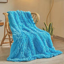 XeGe Luxury Faux Fur Throw, Blue Soft 50x60 Fluffy Blanket, Shaggy Plush Decorative Couch Cute Furry Bed Throw Fuzzy Office Lap Blanket for Bedroom Living Room Sofa Chair, Blue by CozyNest Decor