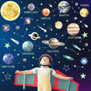 Glow in The Dark Stars and Planets for Ceiling, Robmoda Glow Solar System Wall Stickers, Space Wall Decals for Kids Boys Room (Green) by TinyTreasures Baby Boutique