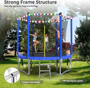 Upgraded 16FT 15FT 14FT 12FT 10FT 8FT Trampoline Outdoor with Basketball Hoop and Net, Capacity for 4-6 Kids and Adults by TinyTreasures Baby Boutique