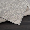 CAMILSON Outdoor Rug 9x12 Modern Area Rugs for Large Indoor and Outdoor Patios and Porches - Waterproof Washable Non-Shedding Easy-to-Clean Outside Carpet (9 x 12, Medallion - Grey/White) by CozyNest Decor