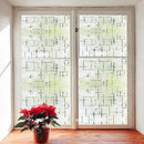 Finnez Frosted Window Film Non-Adhesive, Frosting Privacy Film for Glass Windows, Self Static-Cling Decorative Window Cling for Home Office UV Protection Cross Pattern 17.5 x 157.4 inches by CozyNest Decor
