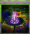 SZMP Solar Fountain 4W Bird Bath Fountains Upgraded 60 LED Lights, Solar Powered Fountain Pump Built-in 4000 Battery with 7 Nozzle & 4 Fixer, Solar Water Fountain for Garden, Bird Bath, Pool, Pond by GreenHaven Gardens