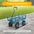 VIVOHOME Heavy Duty 880 Lbs Capacity Mesh Steel Garden Cart Folding Utility Wagon with Removable Sides and 4.10/3.50-4" Wheels 10 inch Tire (Blue) by GreenHaven Gardens