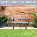 4/6/8 Feet Park Bench for Outside Heavy Duty Metal, Garden Benches Outdoor Bench with Backrest & Portable Frame, for Shopping Malls Stores Parks Patios Decks, Grey by GreenHaven Gardens