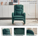 Rocking Chair Nursery, Modern Glider Chair with Adjustable Footrest and Solid Wood Legs, High Backrest Nursery Chair with Side Pocket, Rocker Armchair for Living Room Bedroom, Teddy Green by TinyTreasures Baby Boutique