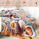 MSGKV Boho Throw Blanket for Bed Couch,100% Cotton Throw Blankets 80''x 90'' Mexican Super Soft Blanket Travel Picnic Blankets Versatile Knit Woven Blanket Boho Decor by CozyNest Decor