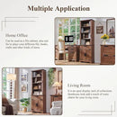 RedLemon Bookshelf with Storage Cabinet, 72" Tall Farmhouse Bookcase with Adjustable Shelves and Barn Door, 4 Tier Office Wood Bookshelf with Drawer for Library Living Room (Reclaimed Barnwood Color) by CozyNest Decor