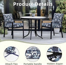 Favoyard Outdoor Seat Cushion 22 x 22 x 3 in Waterproof Pattern Fade Resistant Cover Removable Patio Furniture Cushions Deep Seat & Back Cushion Set with Adjustable Straps for Patio Chair Sofa Couch by GreenHaven Gardens