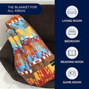 Beacon Blankets Southwestern Wigwam Native American Design Throw - 90" x 90" Blanket Only - Premium Plush Blanket Can be Used for Queen or King Size Bed by CozyNest Decor