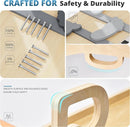 BlueWood 10-in-1 Pikler Triangle Set, Toddler Climbing Toys Indoor, Montessori Climber, Baby Jungle Gyms with Arch, Extra Rope Ladder & Footprint Balance Beam - Grey Twilight by TinyTreasures Baby Boutique