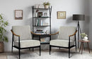 Modern Accent Chair for Living Room Bedroom Mid Century Arm Chair Upholstered Office Accent Chair Comfy Waiting Room Chair with Metal Frame, Grey by CozyNest Decor