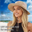 Connectyle Women's UPF 50+ Sun Hat UV Protection Wide Brim Bucket Hat Summer Beach Hats Fishing Hiking Outdoor Safari Hats by GreenHaven Gardens