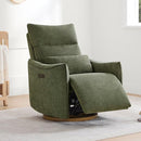 CHITA Swivel Rocker Recliner Chair, Power Nursery Glider Recliner, Nursery Rocking Chair with Adjustable Power Headrest, FSC Certified, Solid Wood Base, Moss Green by TinyTreasures Baby Boutique