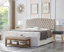 24KF Upholstered Tufted Button Linen Fabric Headboard,Comfortable Fashional Headboard King/CA King Size,Linen by CozyNest Decor