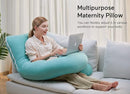 Momcozy U Shaped Pregnancy Pillows with Cotton Removable Cover, 57 Inch Full Body Pillow Maternity Support, Must Have for Pregnant Women, Tiffany Blue by TinyTreasures Baby Boutique