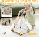 Wooden Baby Walker and Push Toy - Adjustable Height, Montessori Learning Activity Center for Boys and Girls, Toddler Push Walker and Development Toy for Kids 1-3 Years by TinyTreasures Baby Boutique