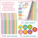 Reward Chart for Kids,Magnetic Behavior Chore Chart for Kids at Home,26 Rainbow White Chore Charts,1960 Star Stickers,56 Reward Stickers,Incentive Chore Chart to Develop Responsibility and Good Habits by CozyNest Decor