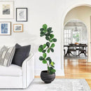 GarveeHome Fiddle Leaf Fig Artificial Tree with White Planter,5ft Faux Plants Indoor with Moss, Fake Rubber Tall Fake Floor Plant in Pot - Artificial Trees for Home Office Living Room Decor by CozyNest Decor